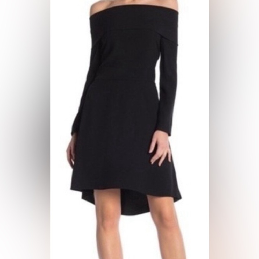 NWT Theory Kensington Elegant Black Mini Off-Shoulder Dress NWT Size 6